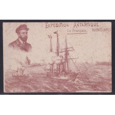ANTARTIDA FRANCIA 1903 TARJETA POSTAL DE LA EXPEDICION ANTARTICA FRANCESA DE CHARCOT MUY RARA